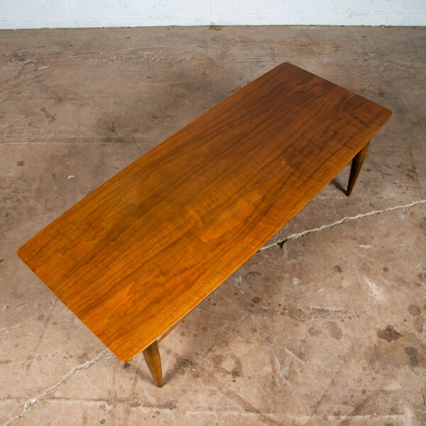 Mid Century Modern Coffee Table Surfboard Mersman Walnut Vintage Mcm Danish - Image 4