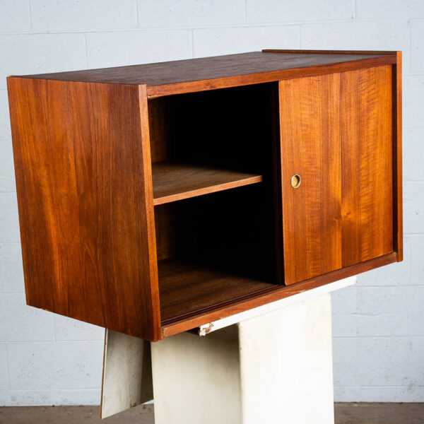 Mid Century Modern Wall Unit Cabinet Teak PS System Mobler Sliding Doors Shelf 2 - Image 3