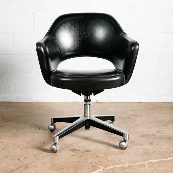 Mid Century Modern Office Chair Swivel Knoll Associates Black Eero Saarinen Mcm - Image 2