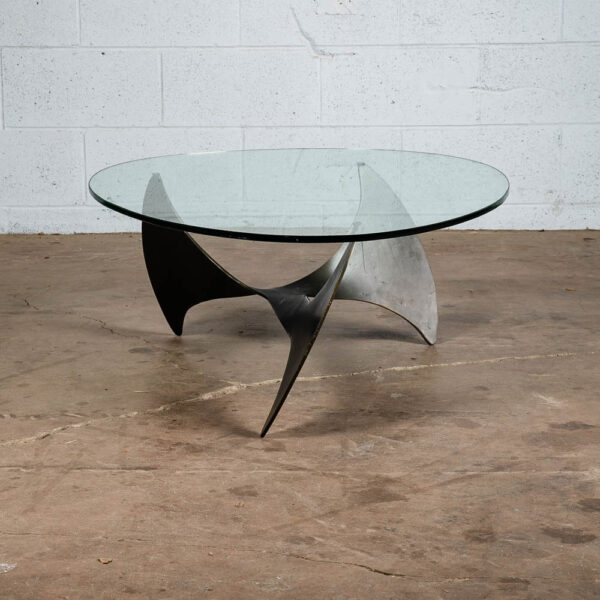 Mid Century Modern Coffee Table Bronze Glass Sculptural Oval Knut Hesterberg Mcm - Image 3