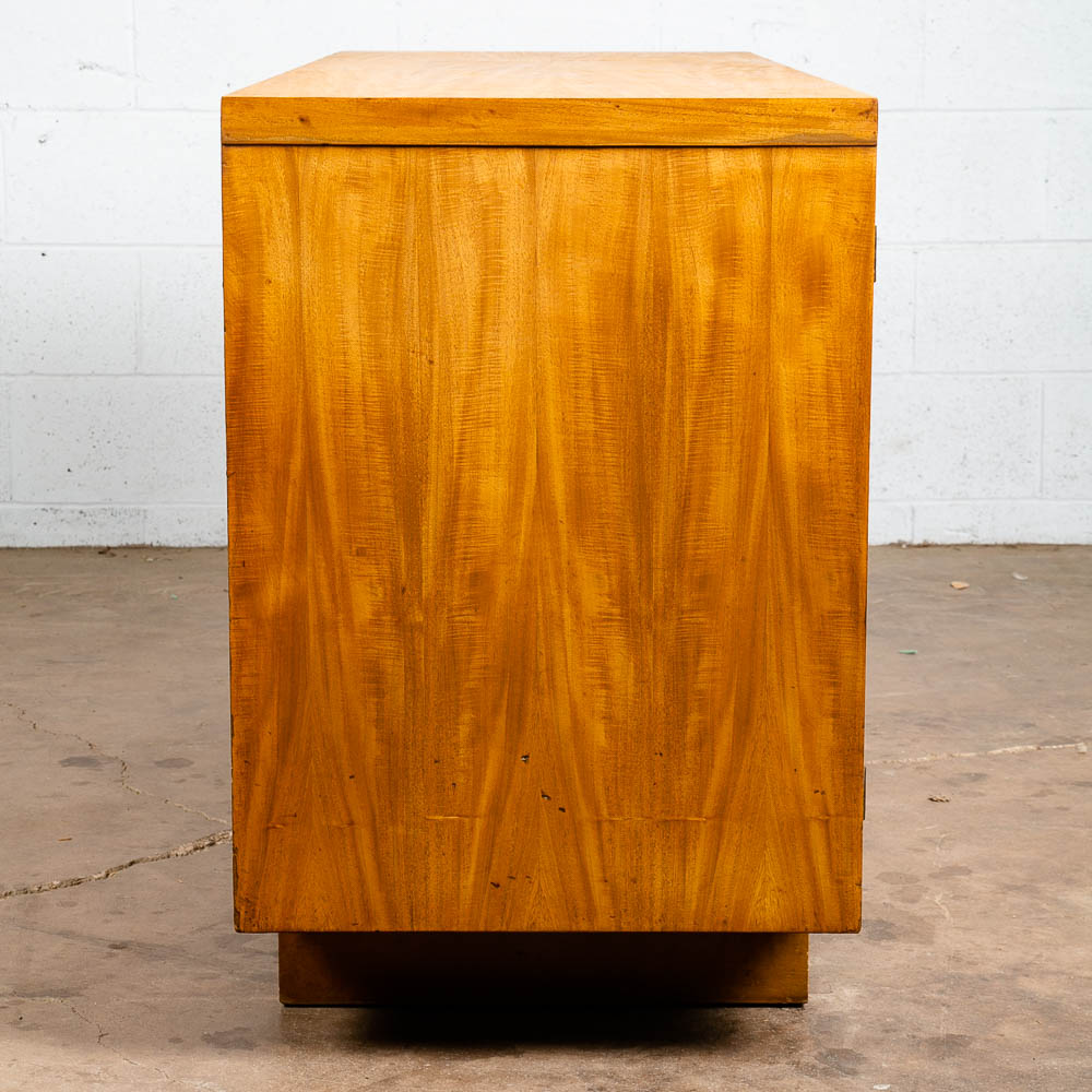 Mid Century Danish Modern Credenza Sideboard Cabinet 3 Drawers Blonde Maple Mcm - Image 3