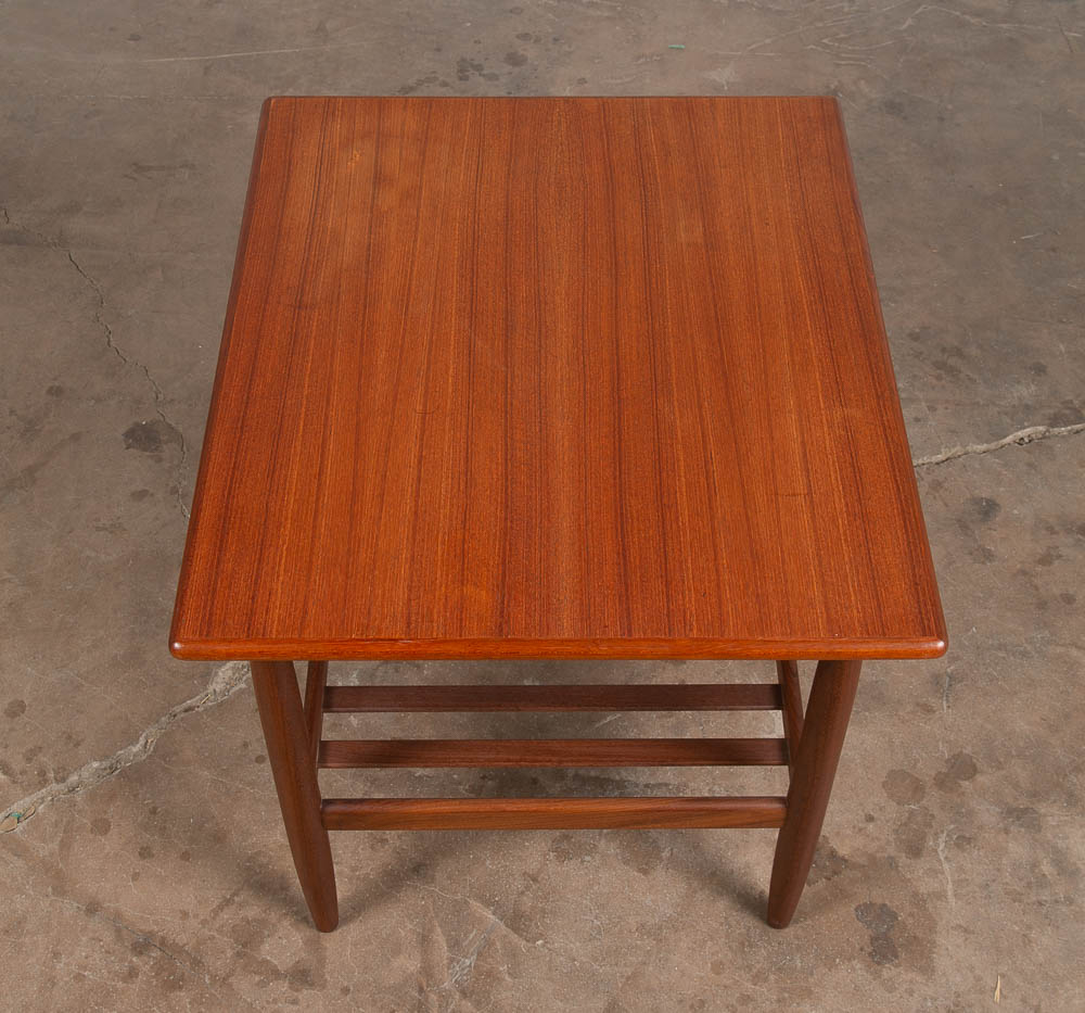 Mid Century Danish Modern Sculptural Teak Accent Side Table End Spindle Shelf - Image 5
