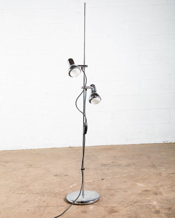 Mid Century Modern Floor Lamp Koch Lowy OMI Lighting 2 light Chrome Silver Mcm M - Image 7