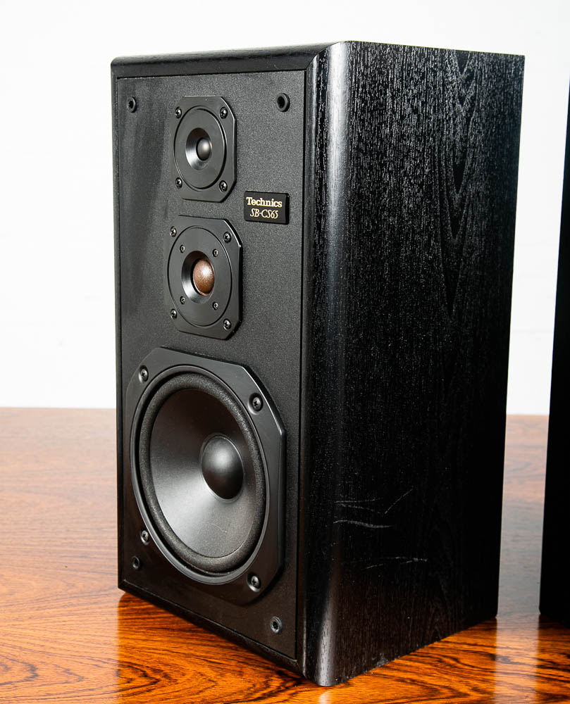 Mid Century Modern Vintage Speakers Technics SB-CS65 92-98 Pair Black Set AS IS - Image 6