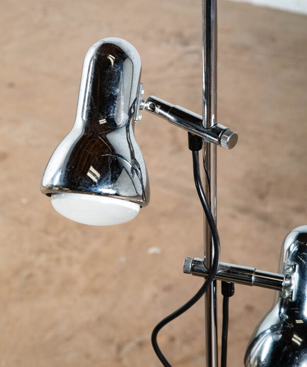 Mid Century Modern Floor Lamp Koch Lowy OMI Lighting 2 light Chrome Silver Mcm M - Image 5