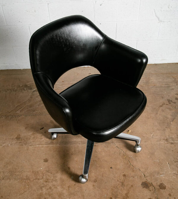 Mid Century Modern Office Chair Swivel Knoll Associates Black Eero Saarinen Mcm - Image 4