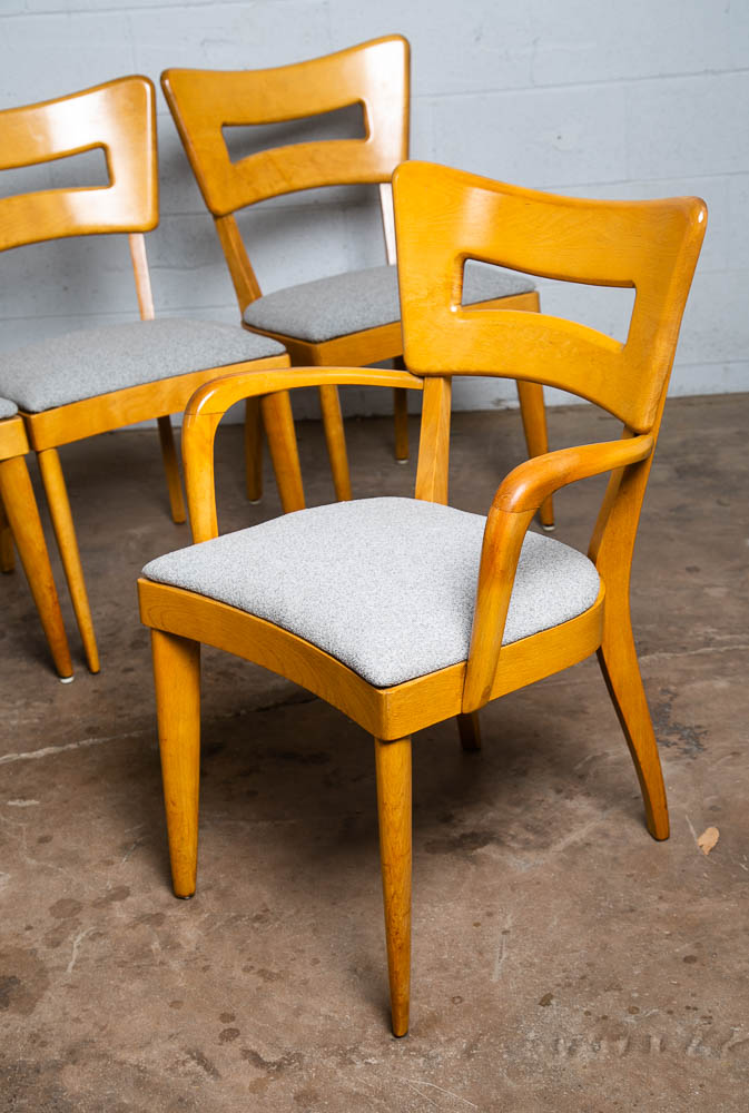 Mid Century Modern Dining Chairs Set 6 Heywood Wakefield Dog bone Armchair - Image 9