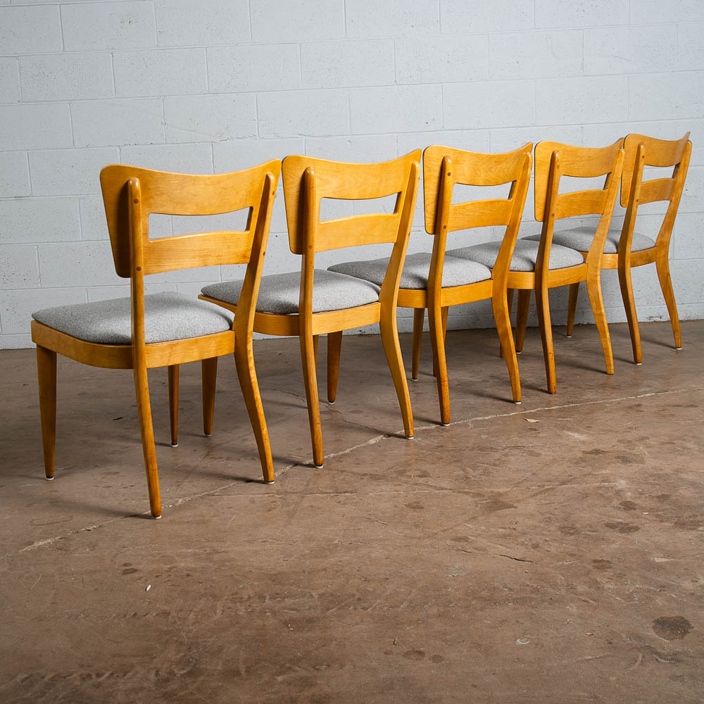 Mid Century Modern Dining Chairs Set 6 Heywood Wakefield Dog bone Armchair - Image 2