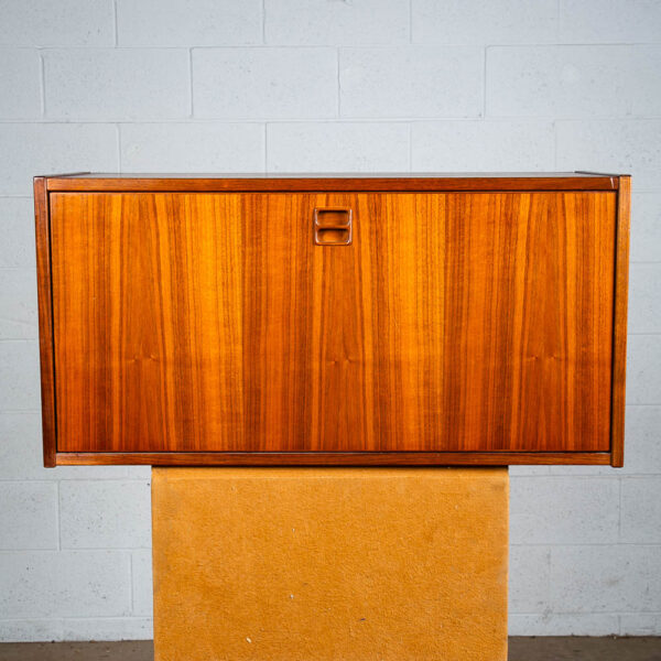 Mid Century Modern Wall Unit Cabinet Teak AEJM Mobler Drop Down Bar Modular Mcm - Image 2