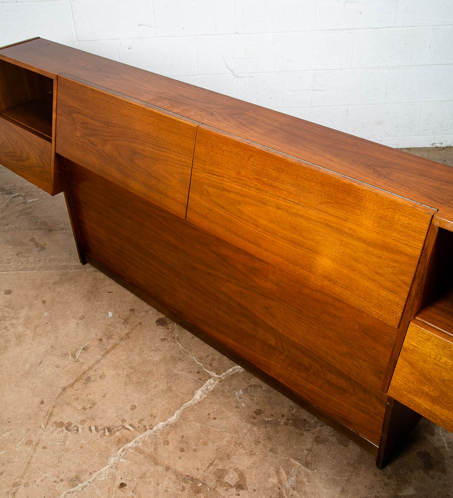 Mid Century Modern Headboard Bed Queen Floating Nightstand Stanley Young Glenn - Image 9