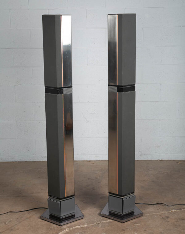 Mid Century Modern Speakers B&o 6633 Bang Olufsen Denmark Penta 3 Tulip Silver - Image 2