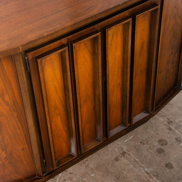 Mid Century Modern Compact Credenza Cabinet Entry Walnut Mcm Doors Broyhill Mcm - Image 11