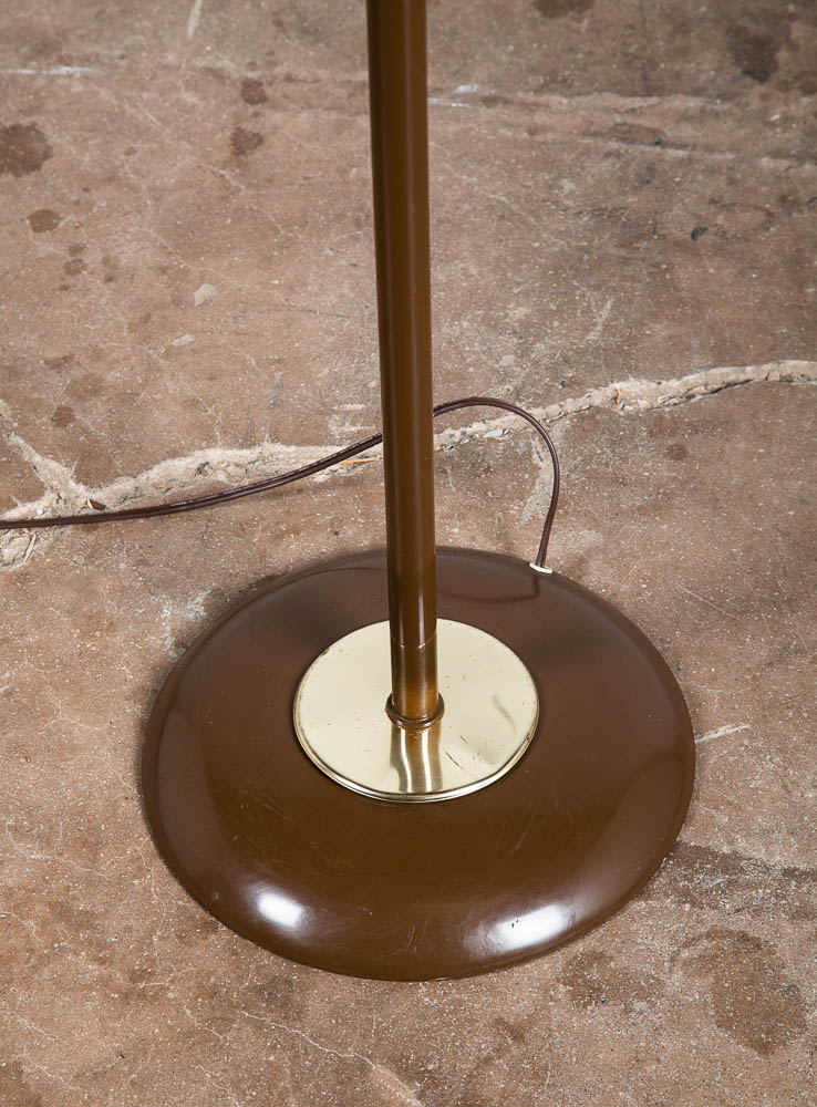 Mid Century Modern Floor Lamp Brown Bullet 3 Light Adjustable Brass Vintage Mcm - Image 10
