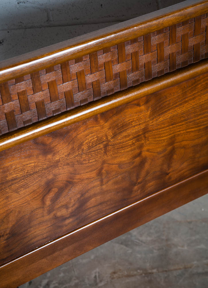Mid Century Modern Headboard Queen Lane Rhythm Bed Frame Walnut Mcm Danish Wood - Image 8