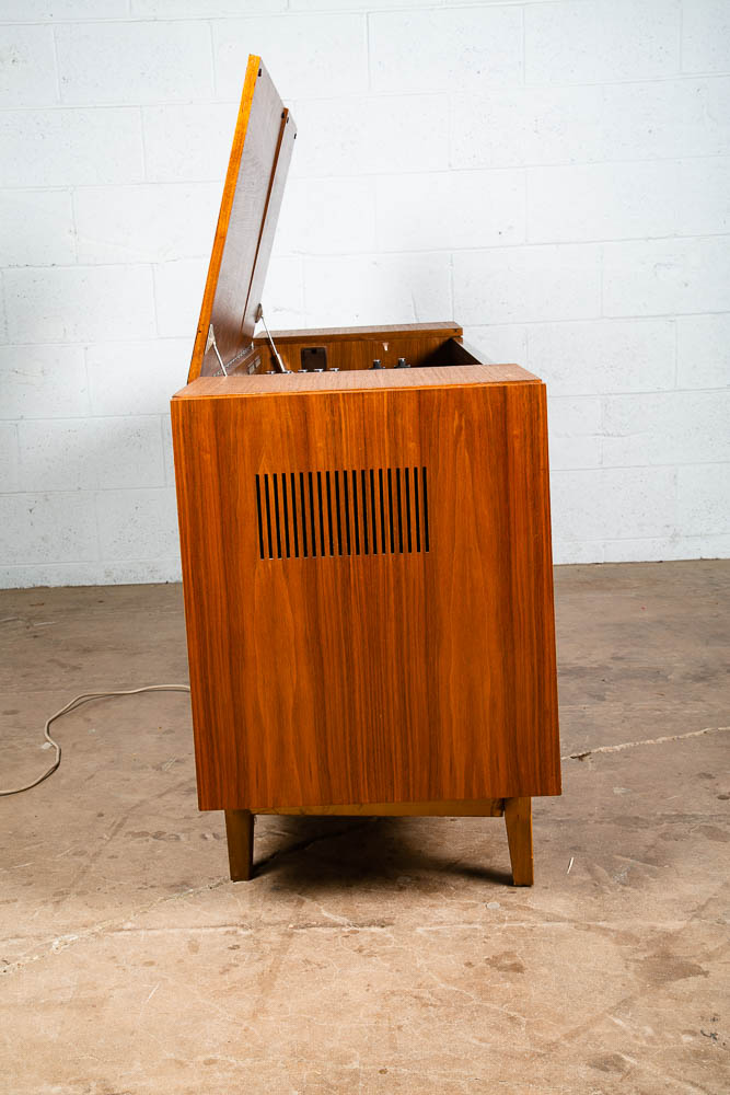 Mid Century Danish Modern Stereo Console Grundig Teak Record Player Radio Hifi - Image 6