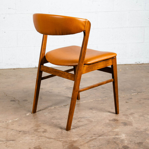 Mid Century Danish Modern Dining Chair Kai Kristiansen Cognac Round Back Tan Mcm - Image 4