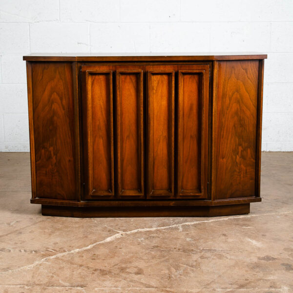 Mid Century Modern Compact Credenza Cabinet Entry Walnut Mcm Doors Broyhill Mcm - Image 2
