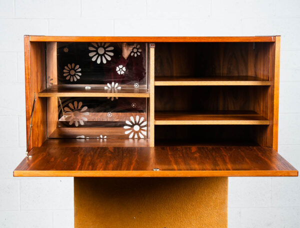 Mid Century Modern Wall Unit Cabinet Teak AEJM Mobler Drop Down Bar Modular Mcm - Image 3