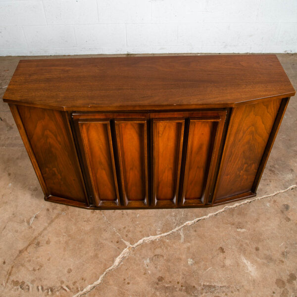 Mid Century Modern Compact Credenza Cabinet Entry Walnut Mcm Doors Broyhill Mcm - Image 7