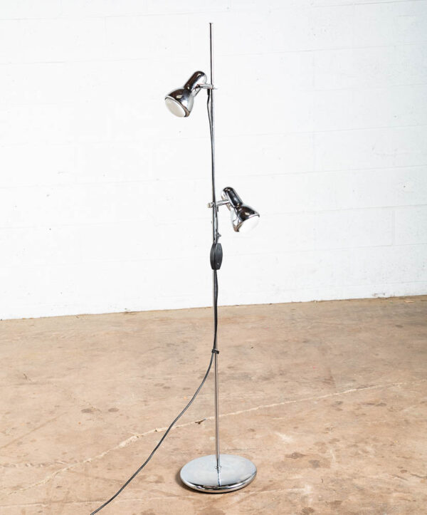 Mid Century Modern Floor Lamp Koch Lowy OMI Lighting 2 light Chrome Silver Mcm M