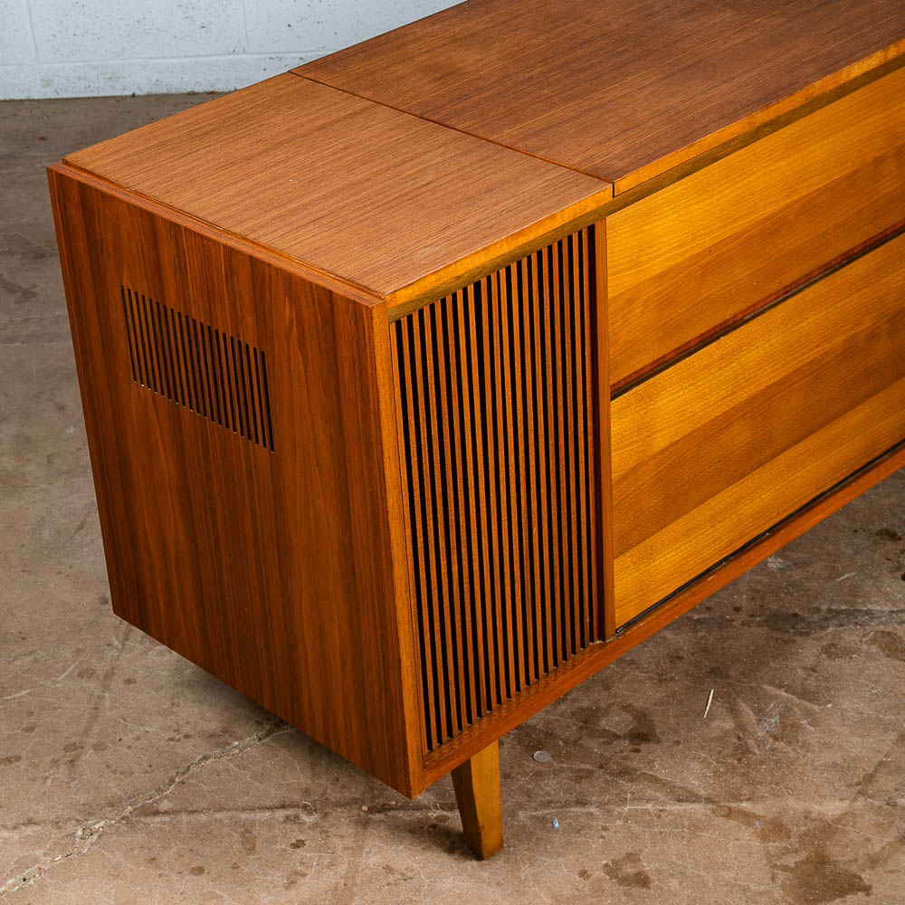Mid Century Danish Modern Stereo Console Grundig Teak Record Player Radio Hifi - Image 12