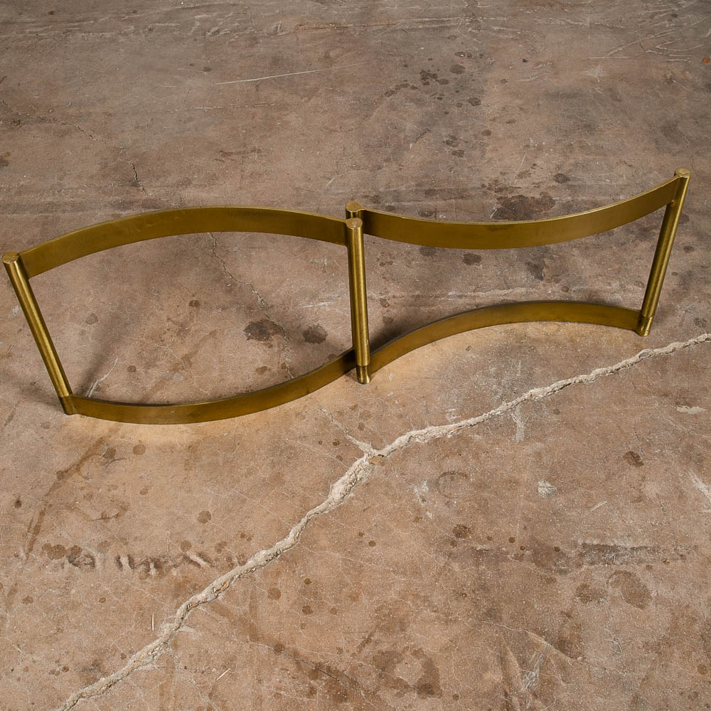 Mid Century Modern Coffee Table Brass Round Glass Vintage Circular Gold Folding - Image 8