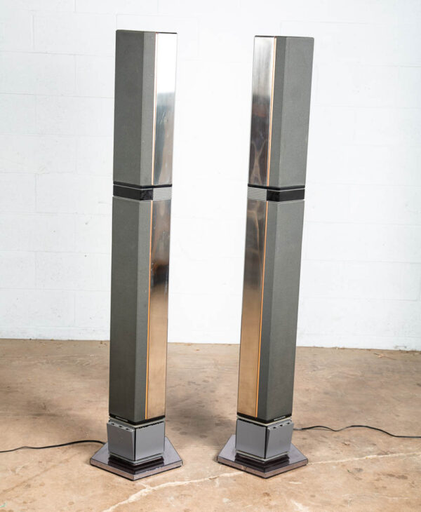 Mid Century Modern Speakers B&o 6633 Bang Olufsen Denmark Penta 3 Tulip Silver - Image 4