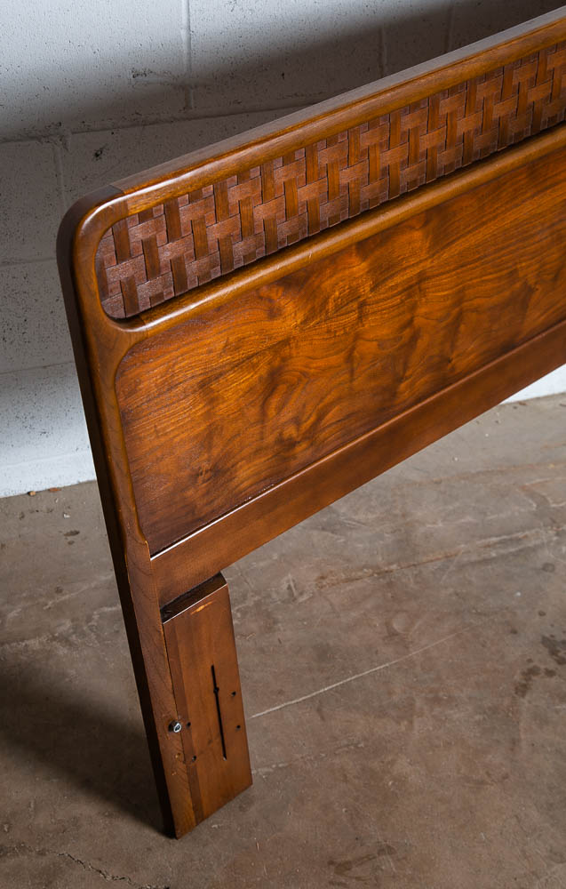 Mid Century Modern Headboard Queen Lane Rhythm Bed Frame Walnut Mcm Danish Wood - Image 4