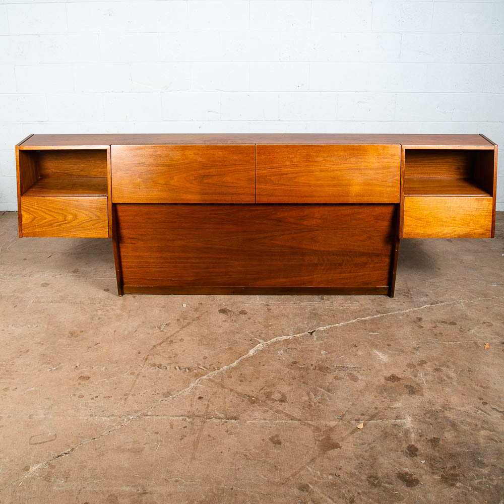 Mid Century Modern Headboard Bed Queen Floating Nightstand Stanley Young Glenn - Image 2