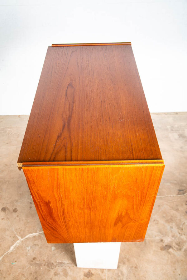 Mid Century Modern Wall Unit Cabinet Teak Round Handles Mobler Sliding Doors Mcm - Image 4