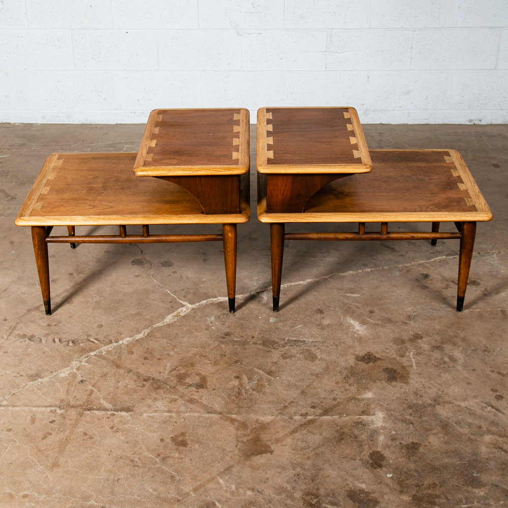 Mid Century Modern End Tables Side Nightstand Pair Lane Acclaim Restored Step Up - Image 2