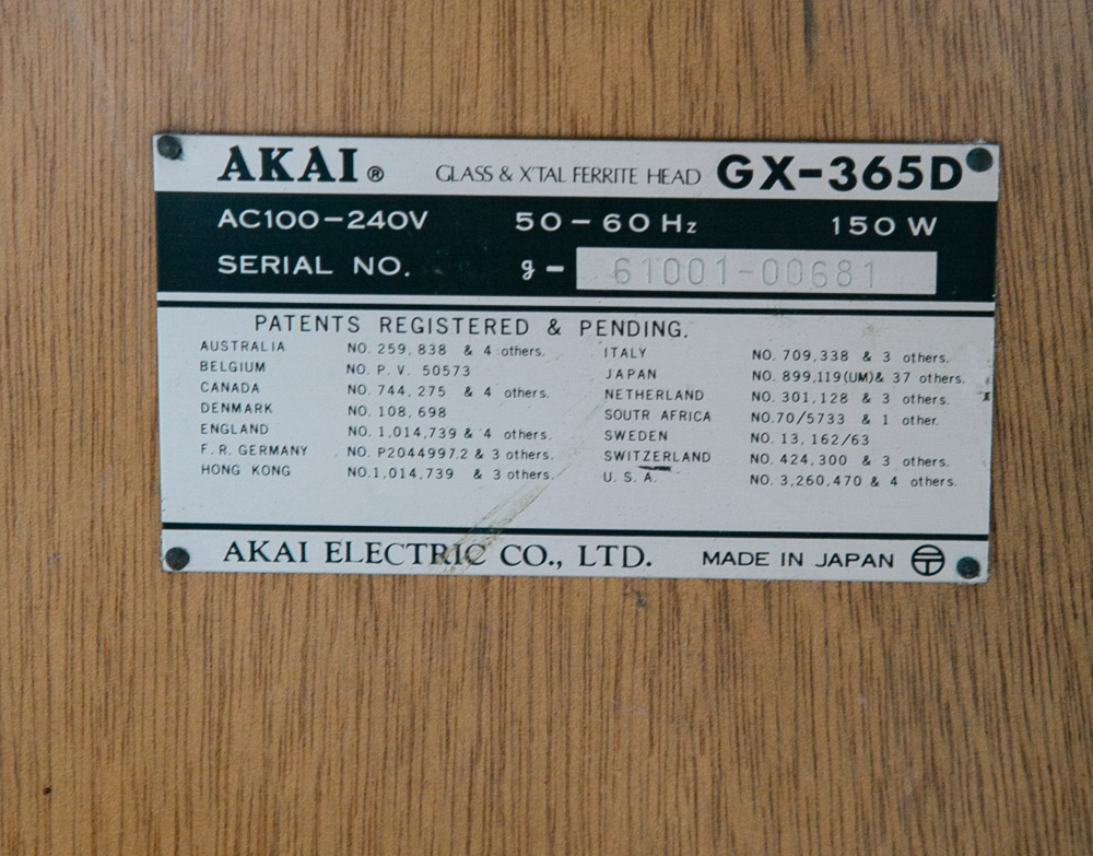 Vintage Reel to Reel Akai GX-365D Silver Face Stereo 3 Head Speaker As Is - Image 6