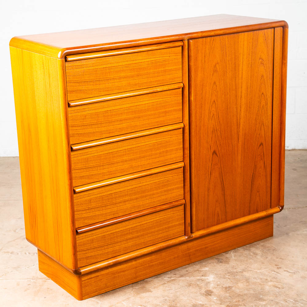 Mid Century Danish Modern Dresser Teak Gentlemans Chest Drawers Denmark Kibaek - Image 9