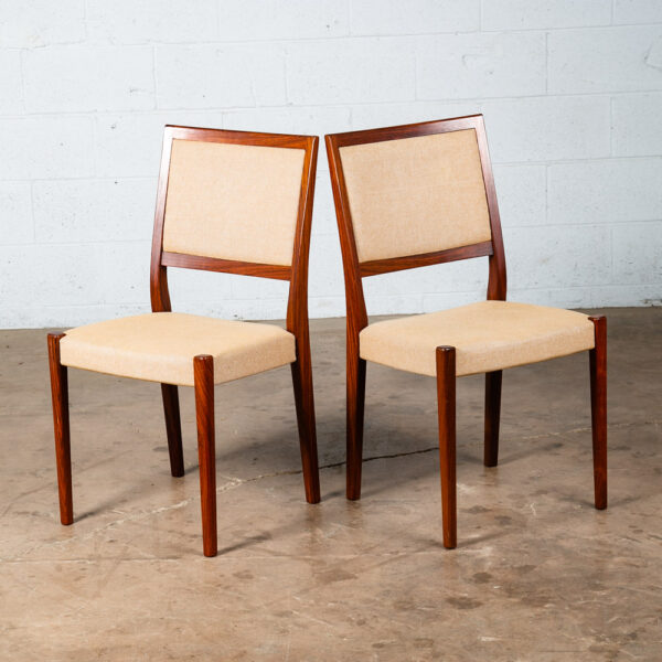 Mid Century Danish Modern Dining Chairs 6 Tan Rosewood High Back Svegards Sweden - Image 4