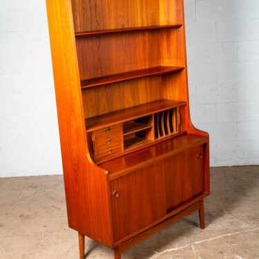 Mid Century Danish Modern Secretary Desk Cabinet Teak Johannes Sorth Denmark Mcm