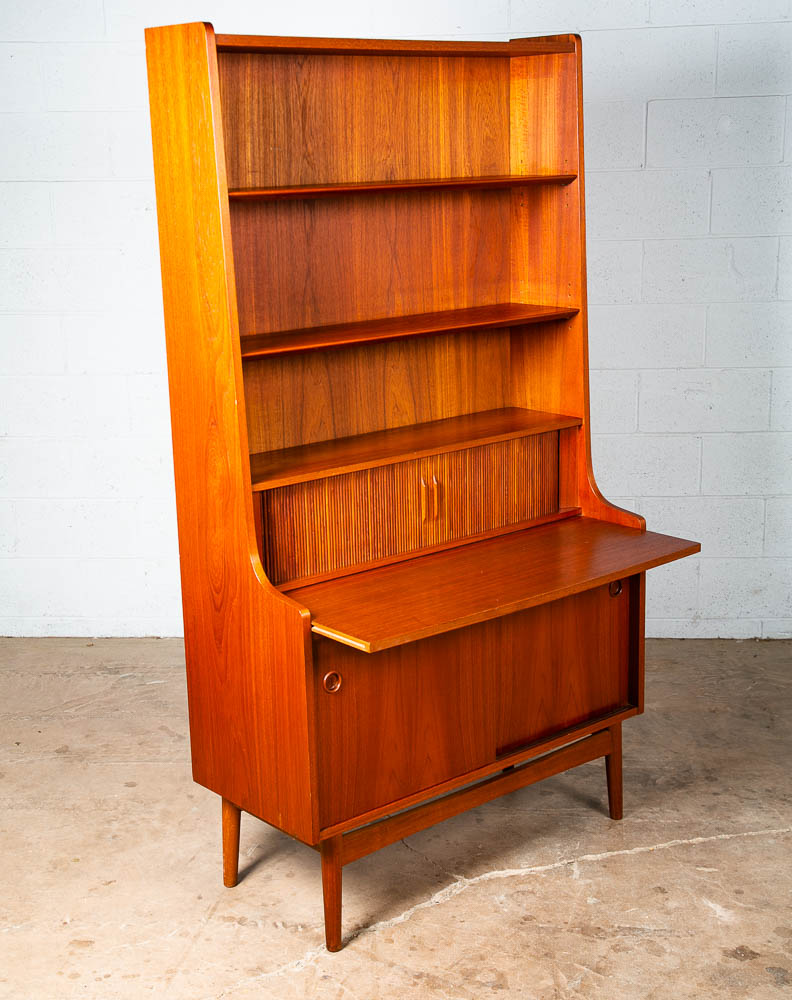Mid Century Danish Modern Secretary Desk Cabinet Teak Johannes Sorth Denmark Mcm - Image 5