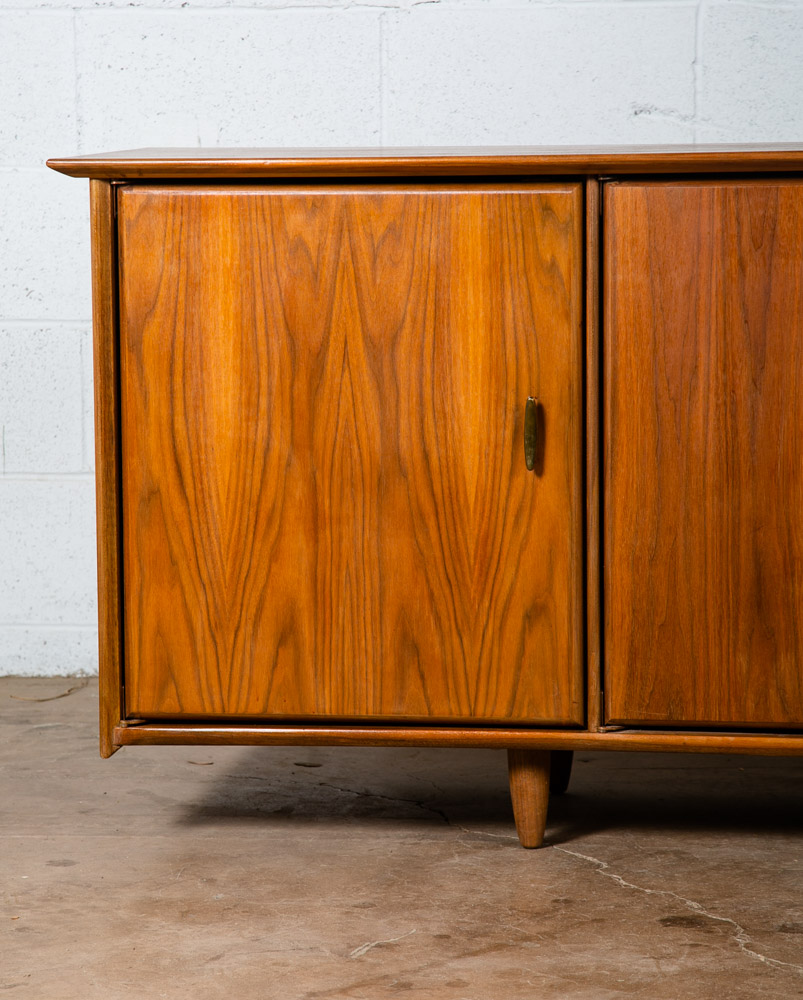 Mid Century Modern Credenza Cabinet Storage Ace Hi Prelude Solid Walnut Vintage - Image 9