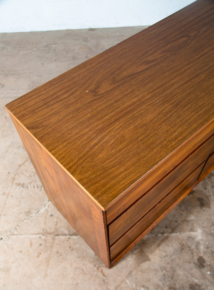 Mid Century Modern Credenza Dresser 6 Drawer Solid Walnut Vintage Mcm American - Image 9