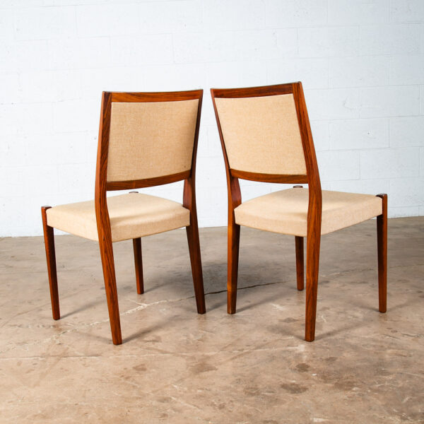 Mid Century Danish Modern Dining Chairs 6 Tan Rosewood High Back Svegards Sweden - Image 7