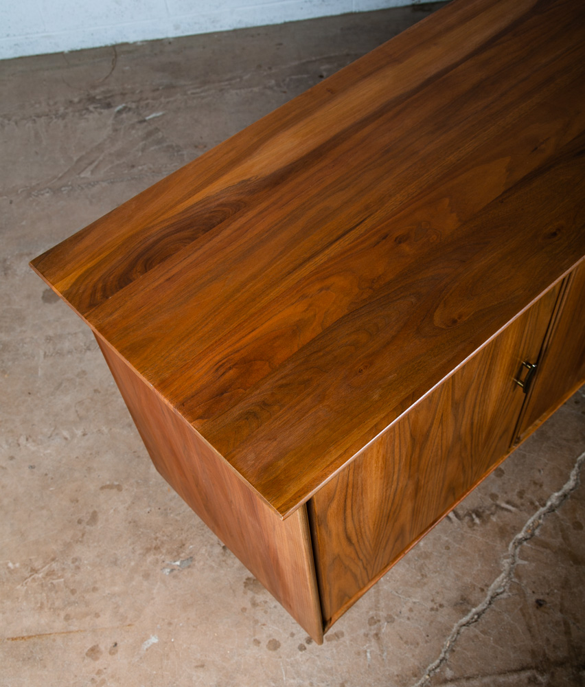 Mid Century Modern Credenza Cabinet Storage Ace Hi Prelude Solid Walnut Vintage - Image 8