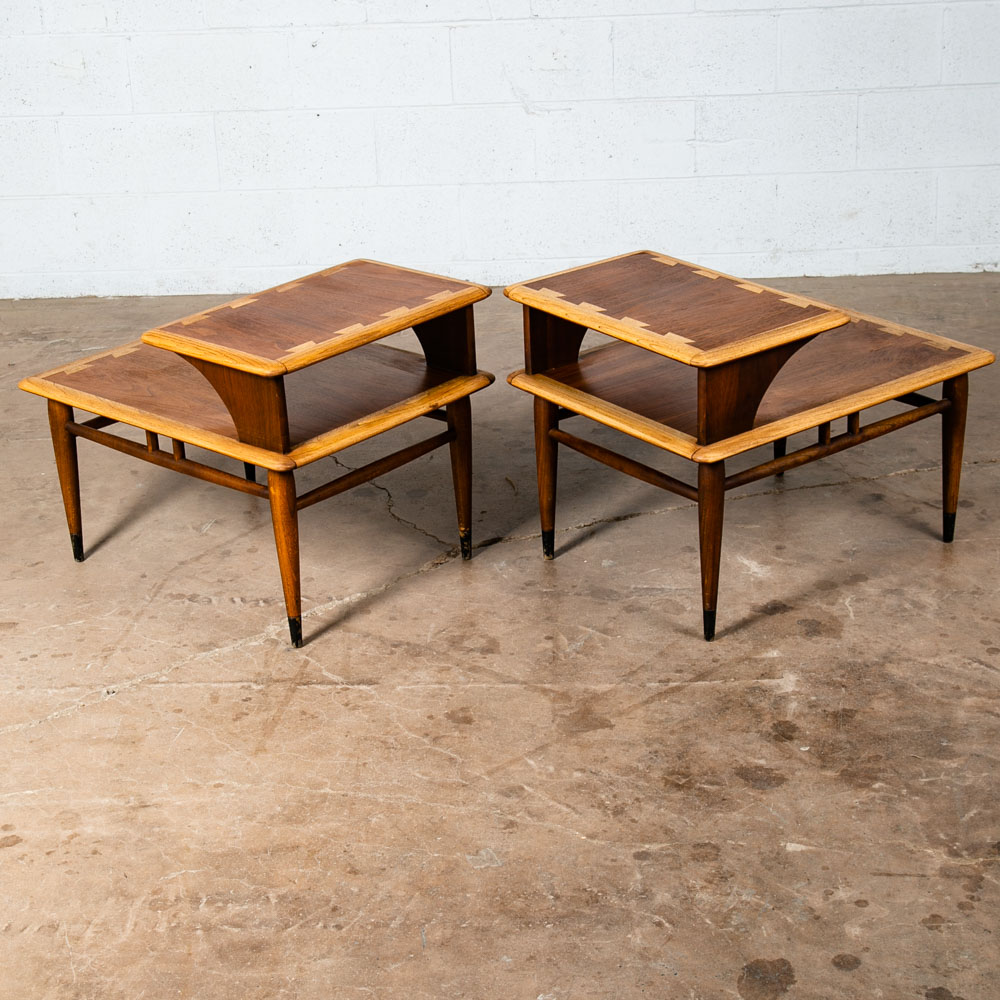 Mid Century Modern End Tables Side Nightstand Pair Lane Acclaim Restored Step Up - Image 3