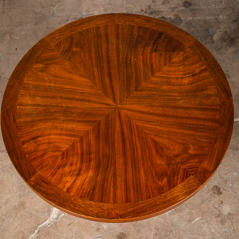 Mid Century Modern Side Table End Lane Rhythm Round Walnut Restored Circular Mcm - Image 5