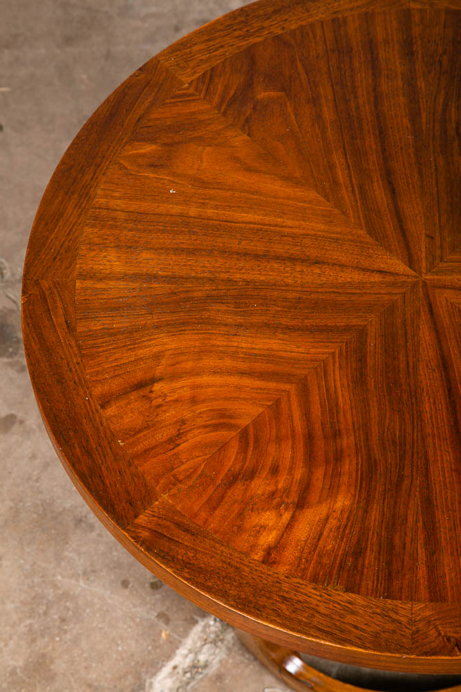 Mid Century Modern Side Table End Lane Rhythm Round Walnut Restored Circular Mcm - Image 7