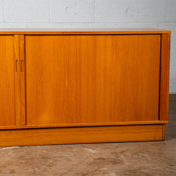 Mid Century Danish Modern Credenza Tambour Door Teak Media Sideboard Console Low - Image 6