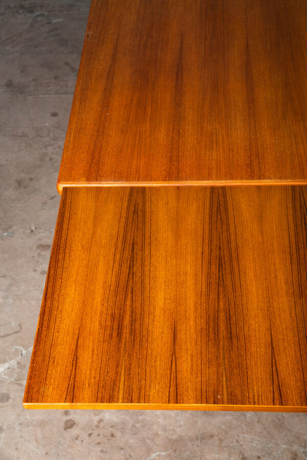 Mid Century Danish Modern Dining Table Teak Leaf x 2 Expanding Denmark Rectangle - Image 9