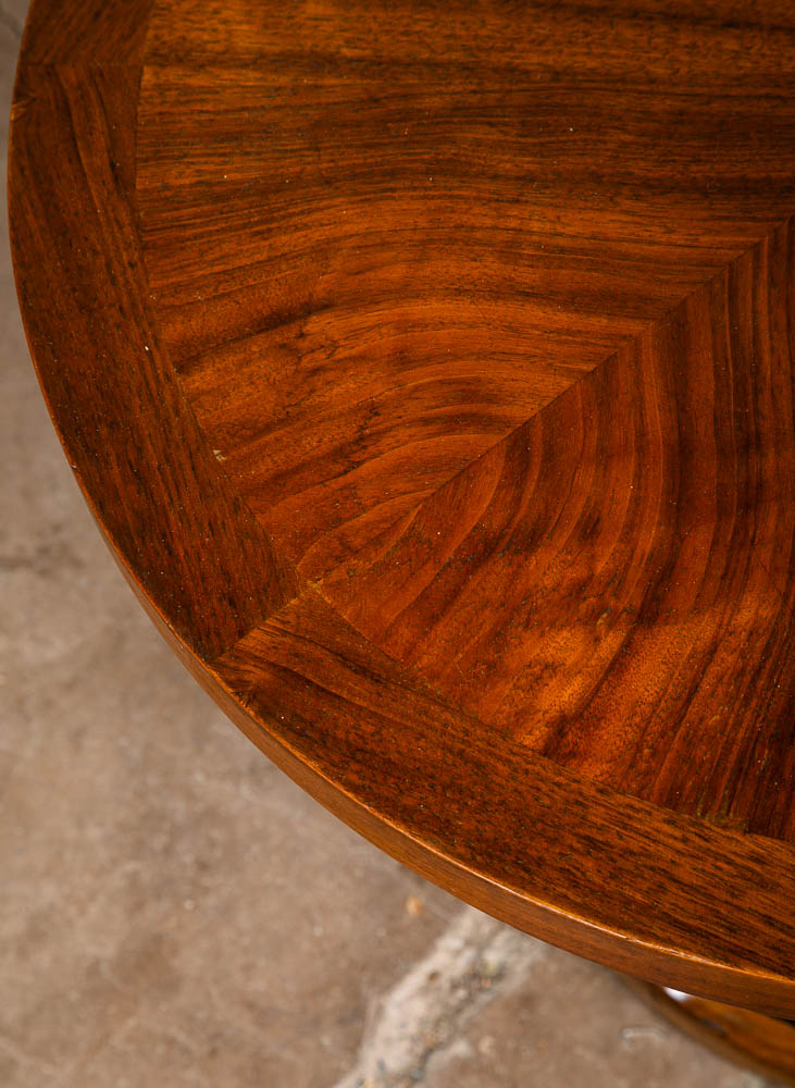 Mid Century Modern Side Table End Lane Rhythm Round Walnut Restored Circular Mcm - Image 8