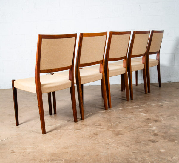 Mid Century Danish Modern Dining Chairs 6 Tan Rosewood High Back Svegards Sweden - Image 2