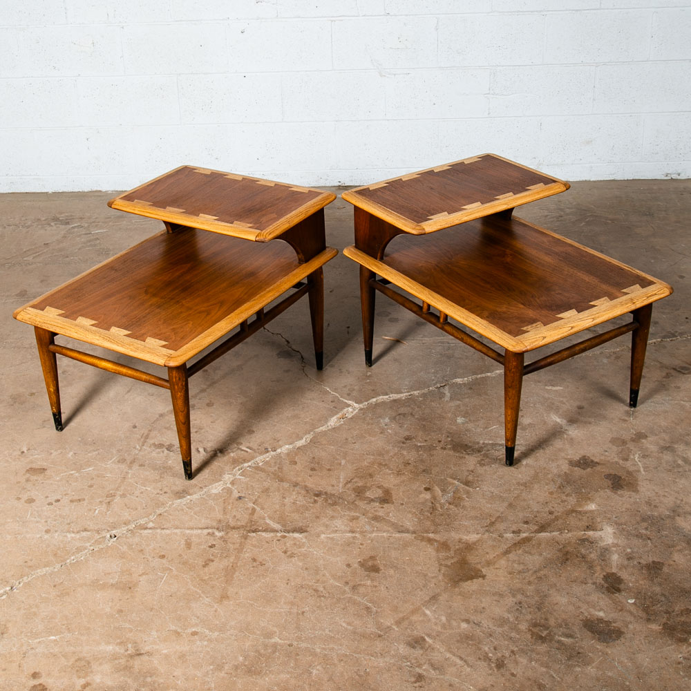 Mid Century Modern End Tables Side Nightstand Pair Lane Acclaim Restored Step Up