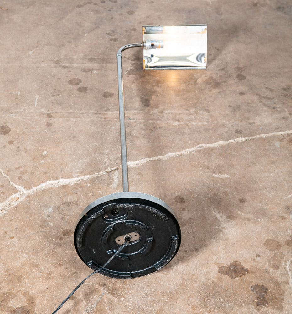 Mid Century Modern Floor Lamp Set Pair Pharmacy Chrome light Set 2 Adjustable - Image 9