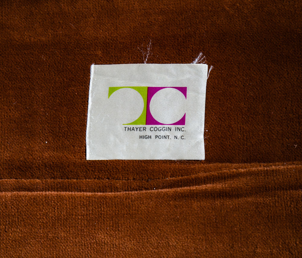 Mid Century Modern Lounge Chair Set Milo Baughman Thayer Coggin Orange Chrome - Image 4